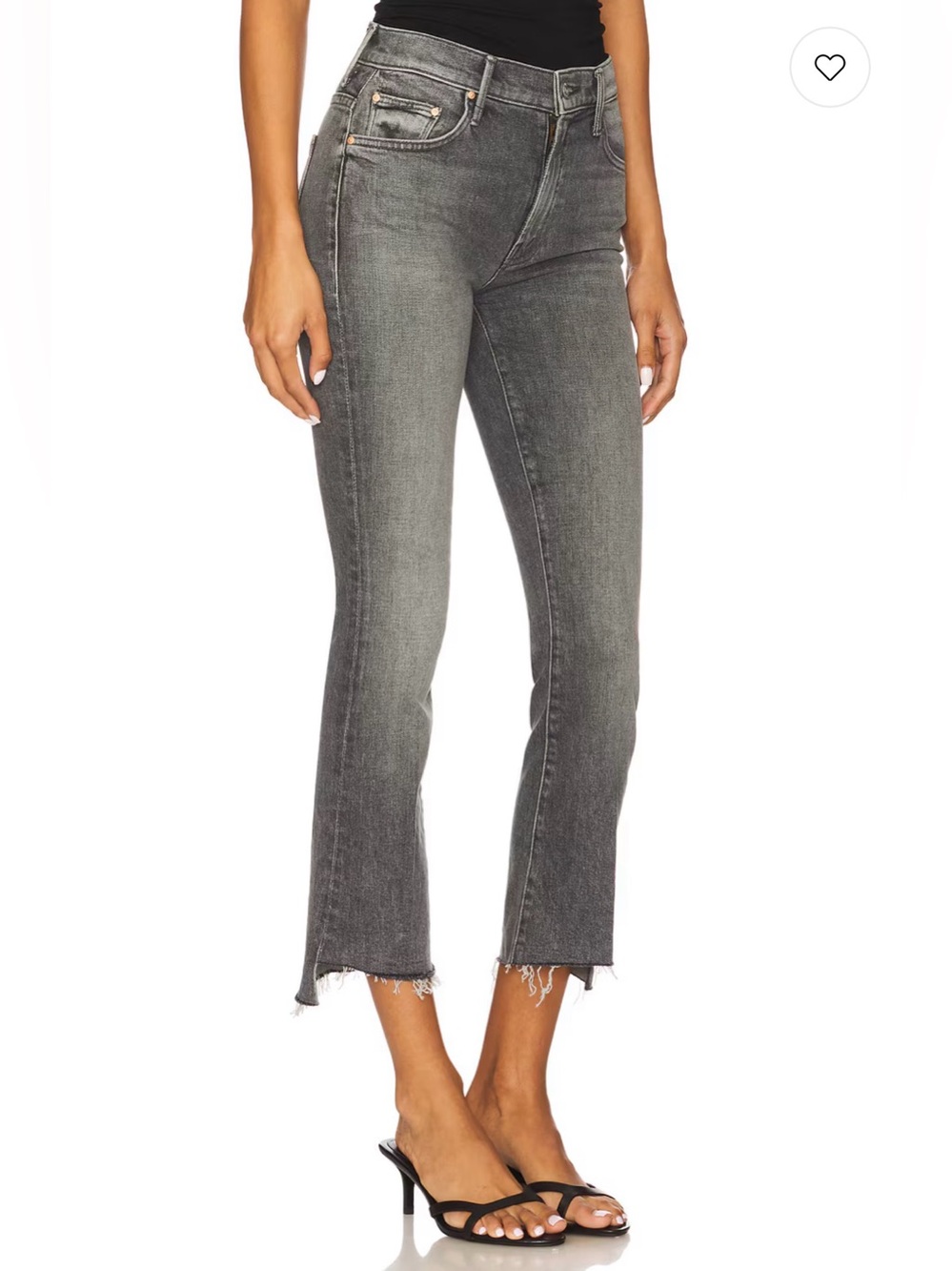 Mother The Insider Crop Step Fray Jeans Train Stops Size 25